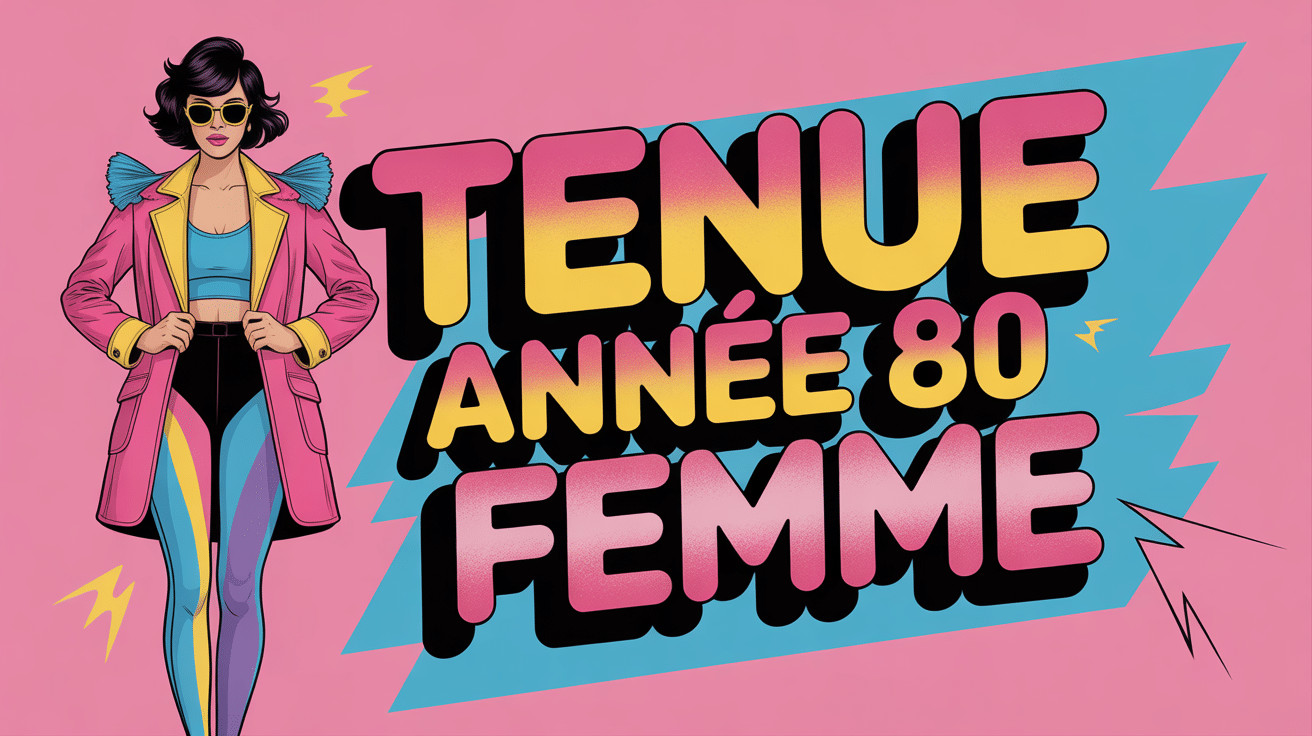 tenue année 80 femme veste épaulettes leggings fluo