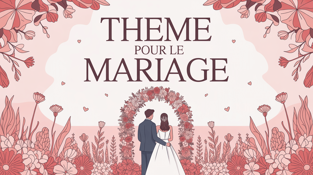 thème pour le mariage illustration arche florale élégance
