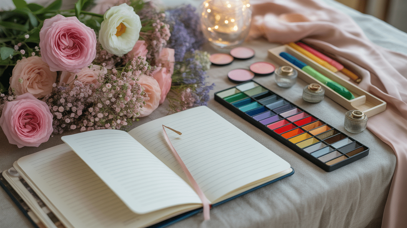 thème pour le mariage moodboard pastel créatif