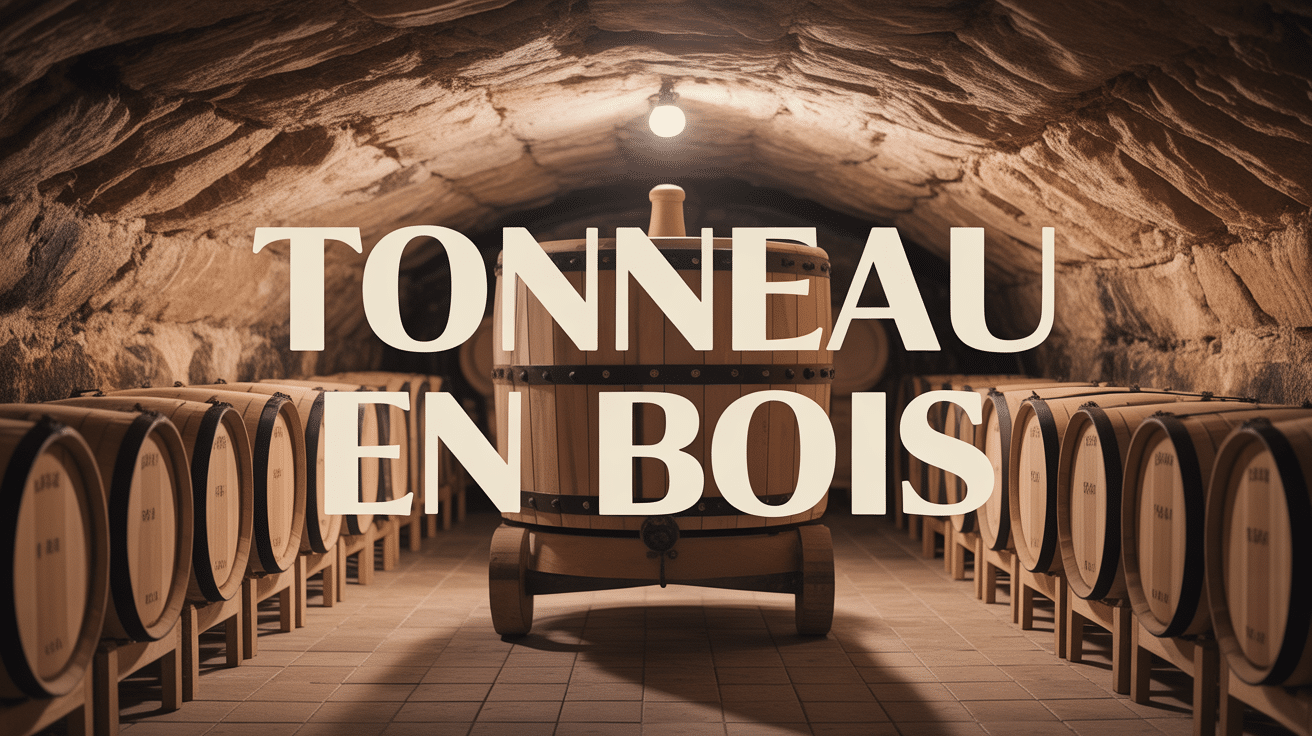 Tonneau en bois dans cave voûtée ambiance chaleureuse