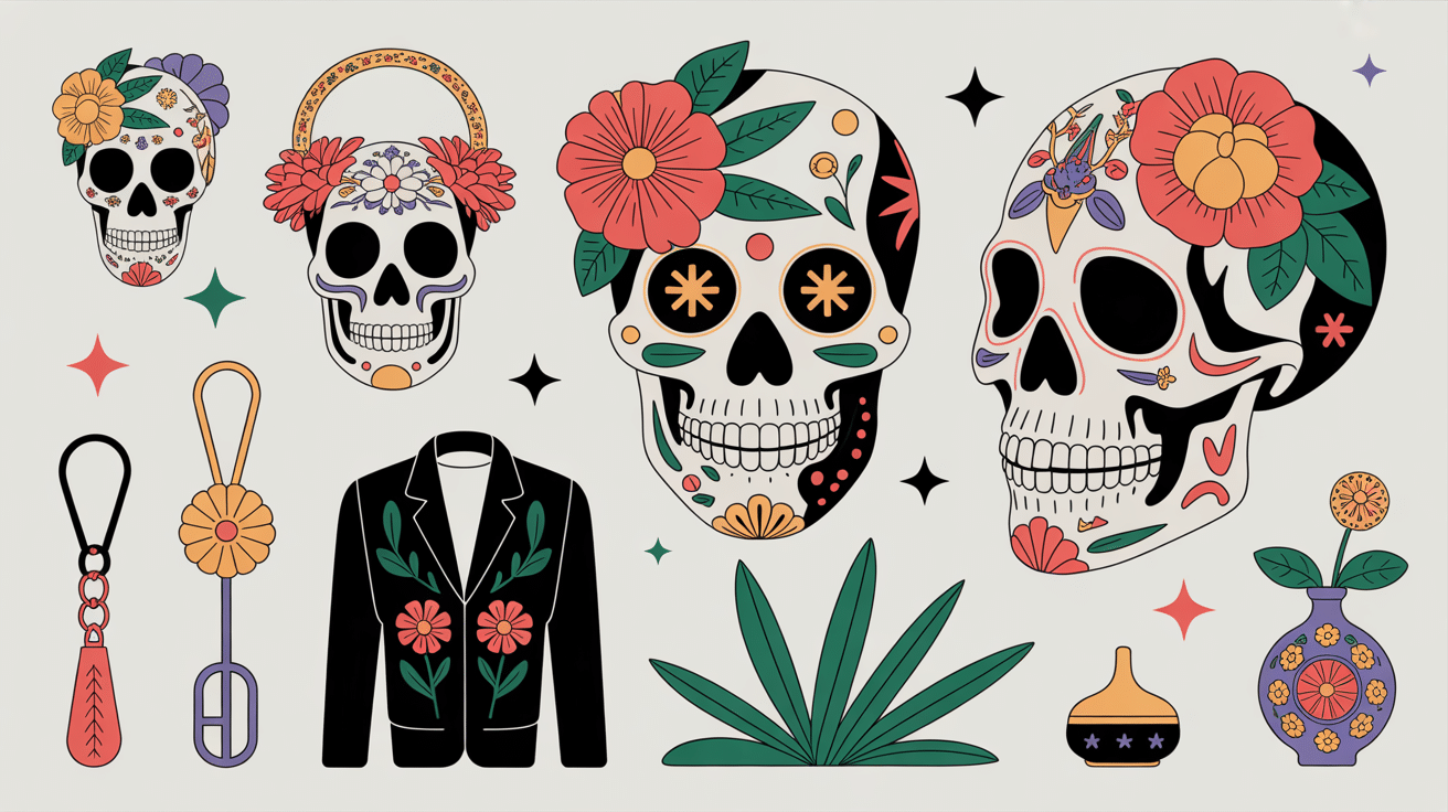 Applications modernes calavera mode deco bijoux