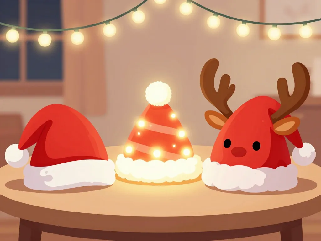 scène produit bonnet de noel classique lumineux humoristique