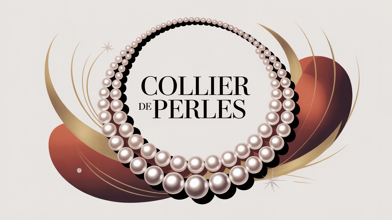 collier de perles élégant sur fond abstrait lumineux