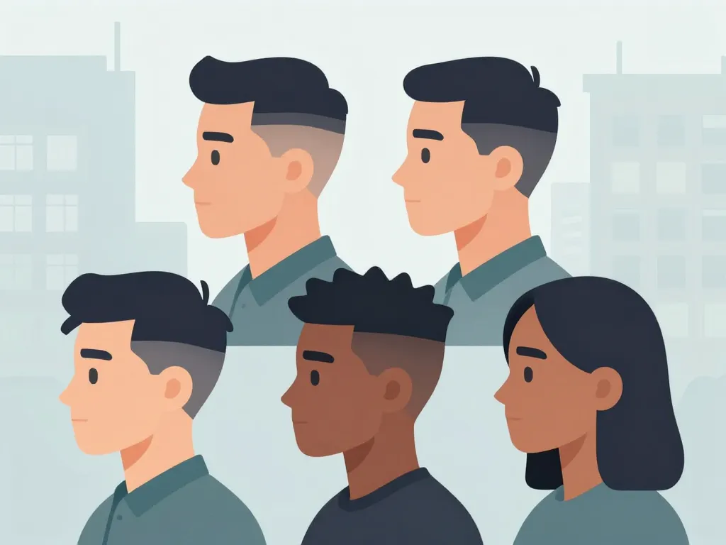 dégradé américain coupe adaptée visage et cheveux