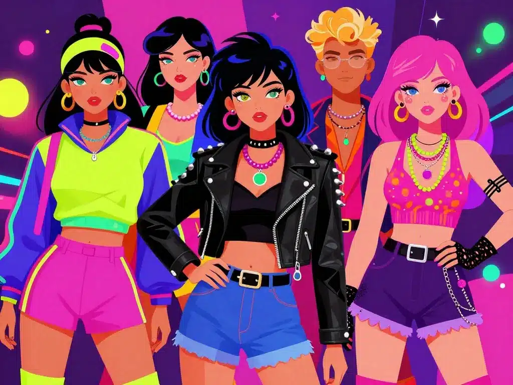 Personnages déguisement année 80 tendances mode accessoires