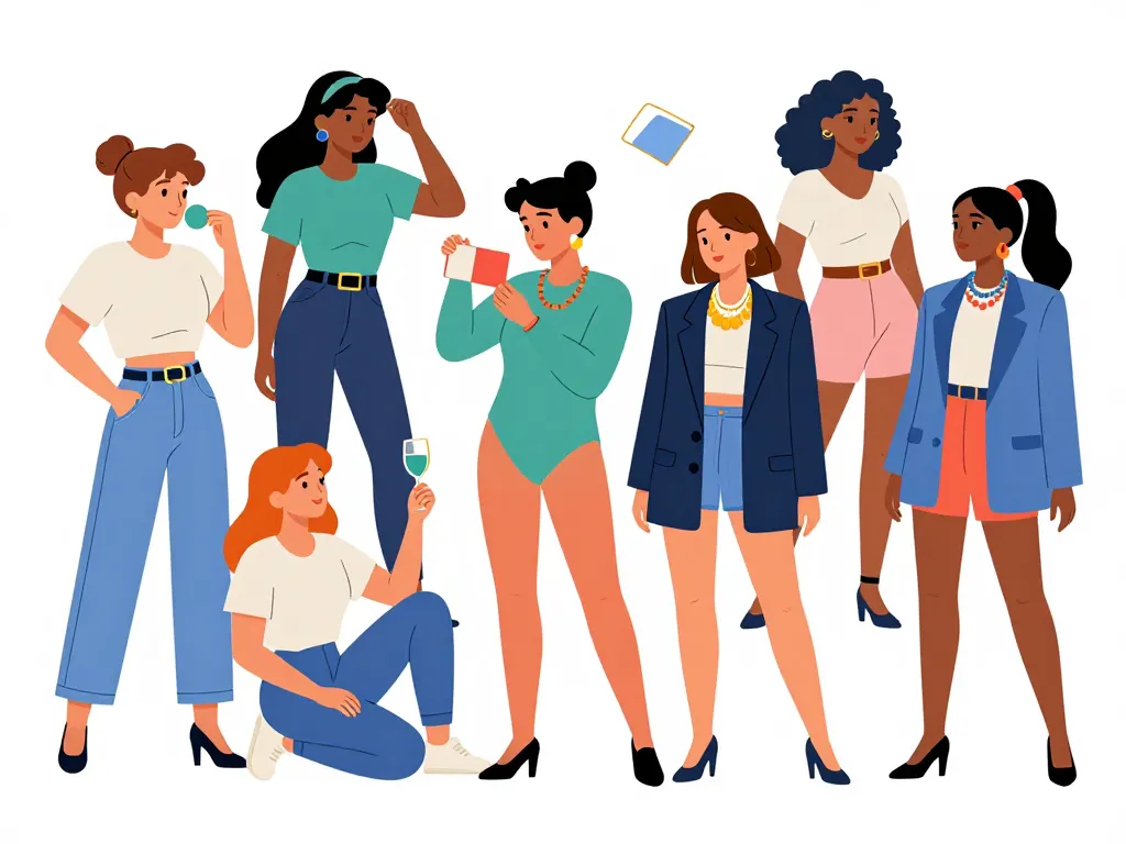 Groupe créant déguisement année 80 avec vêtements simples