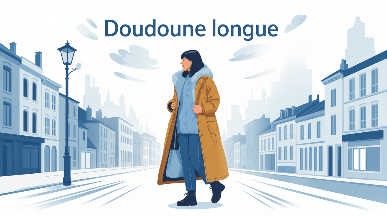 doudoune longue moderne illustration urbaine