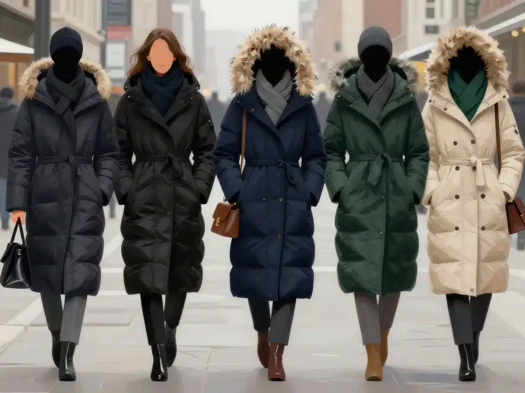 styles mode doudoune longue en ville hiver