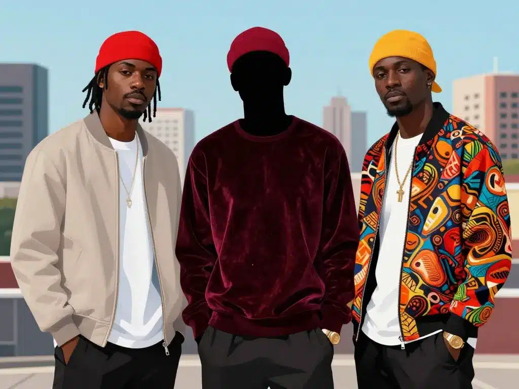 Durag homme urbain en ville couleurs et textures variées