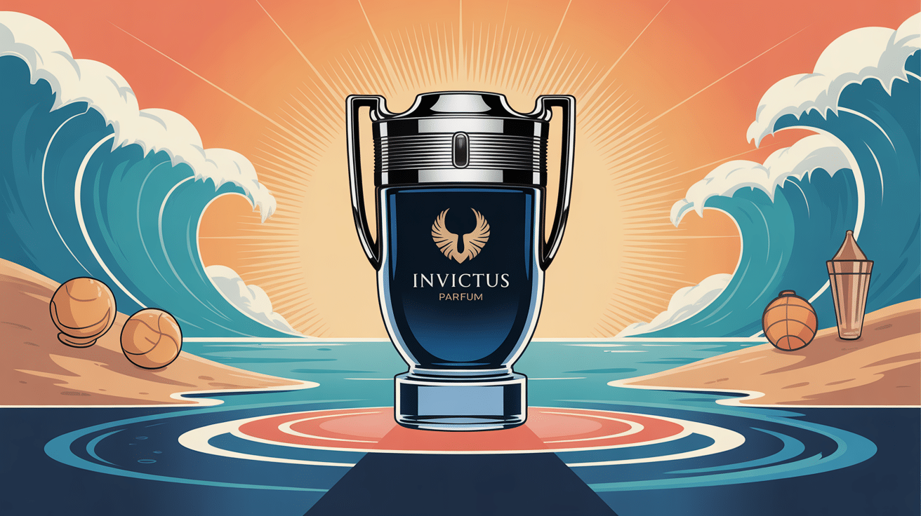 invictus parfum flacon trophée lumière élégante sportive