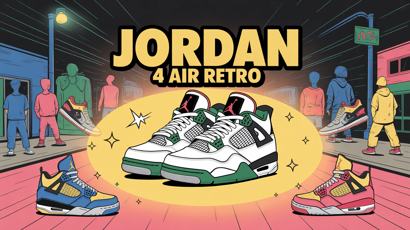 Jordan 4 Air Retro illustration streetwear basket