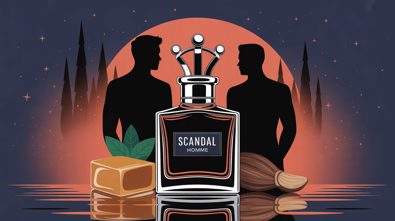 Parfum Scandal homme flacon iconique et ambiance élégante