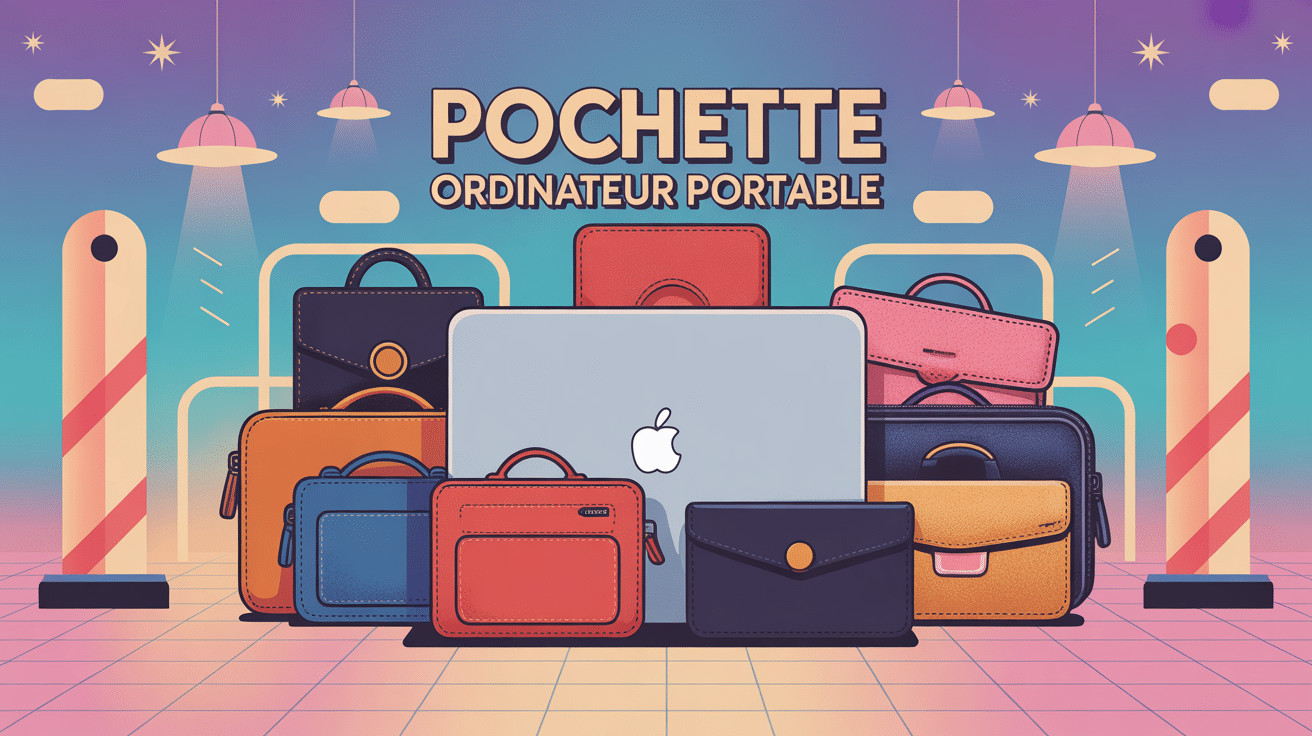 illustration pochette ordinateur portable sécurisée