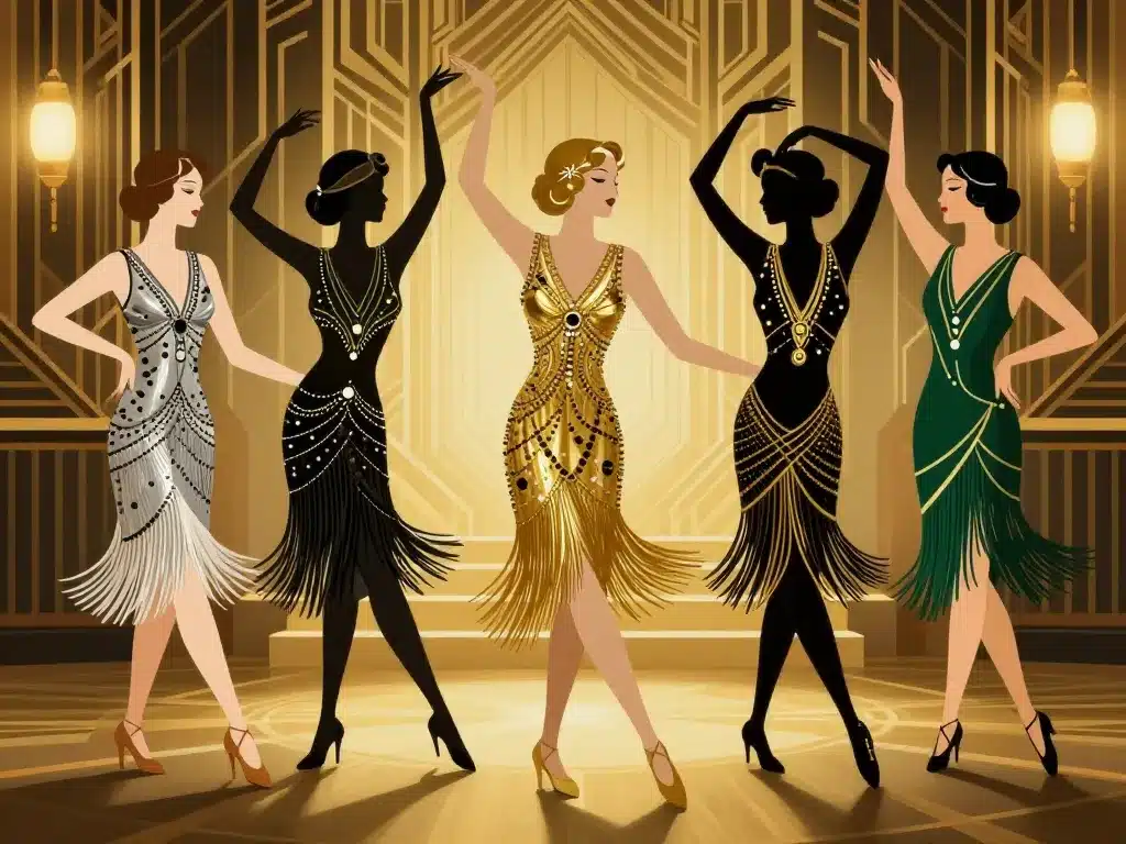 détail visuel robe année 20 danse Charleston