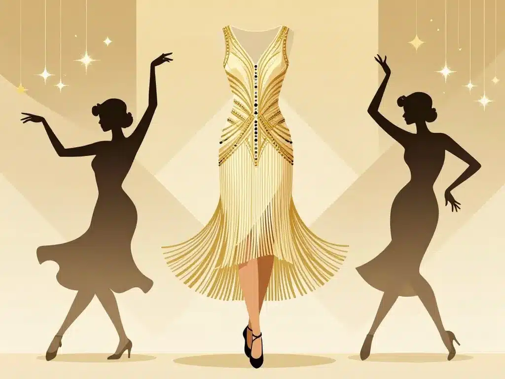 robe charleston détails coupe franges et art déco