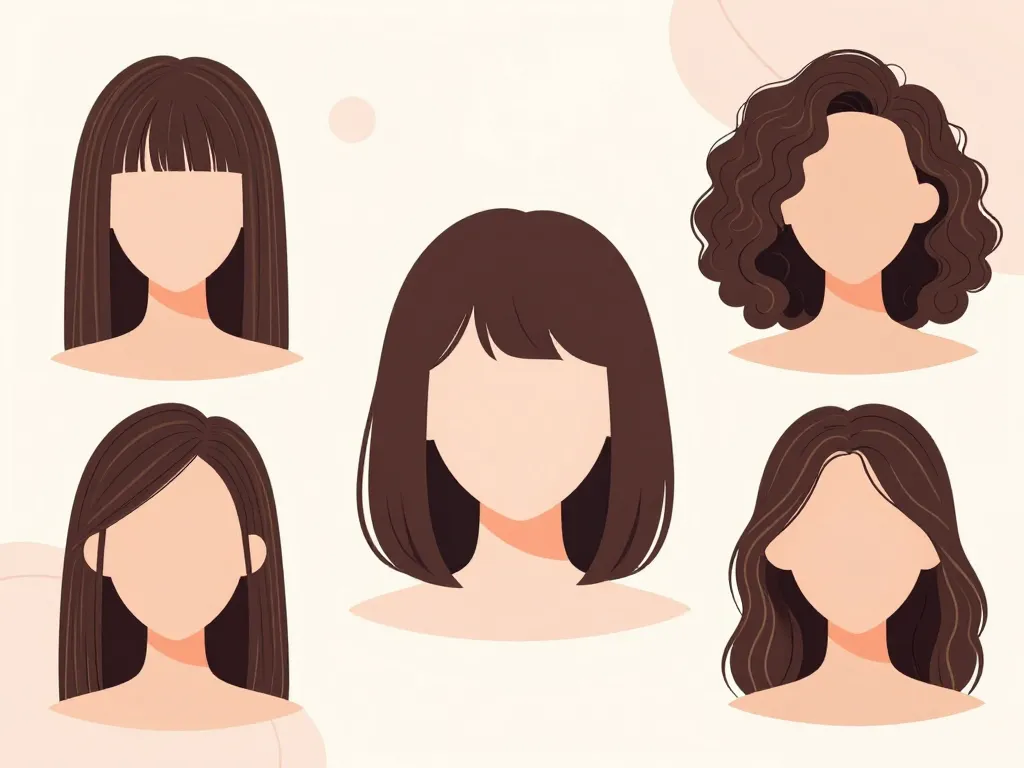 Carré long frange rideau visages et cheveux variés