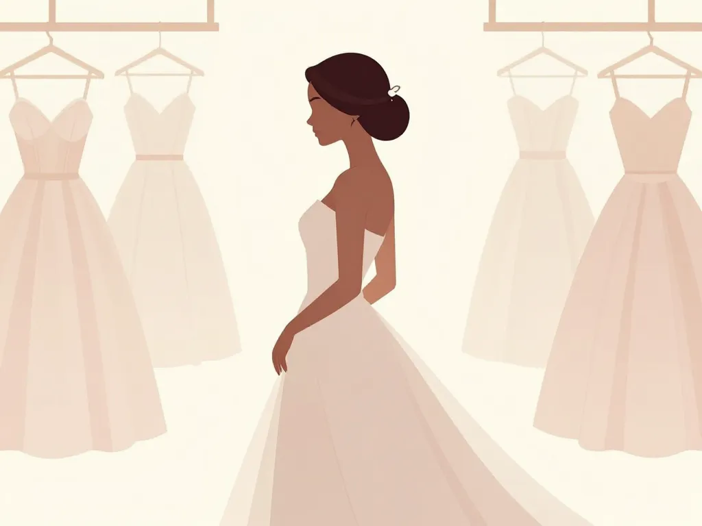 Silhouette de mariée et robe avec coiffure du mariage élégante