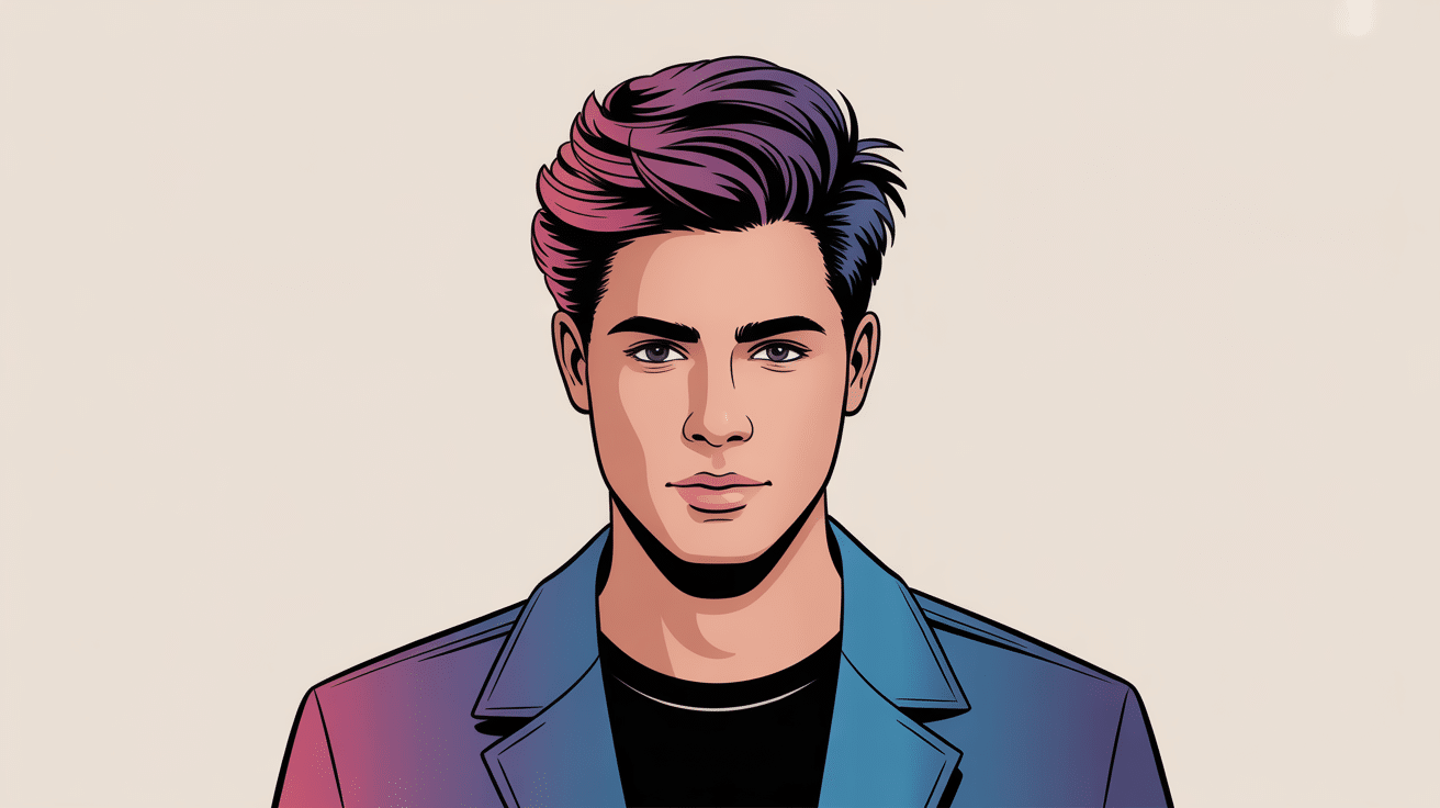 coupe de cheveux homme mi long dégradé visage stylisé urbain