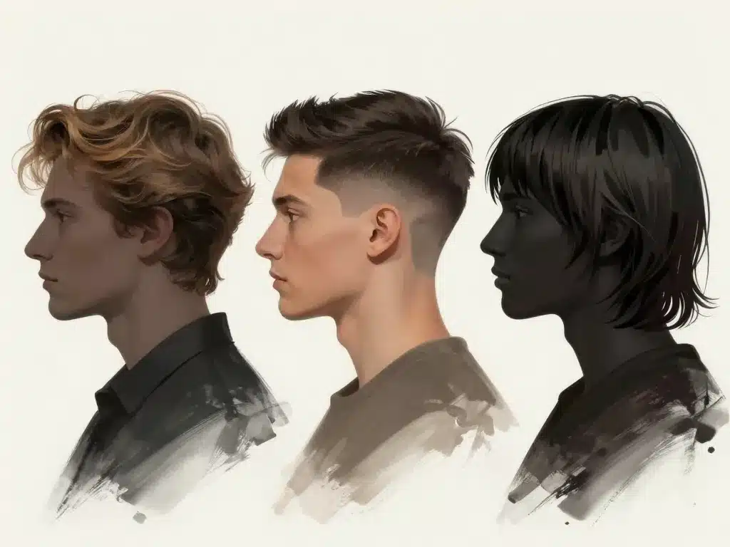 différents styles coupe de cheveux homme mi long dégradé