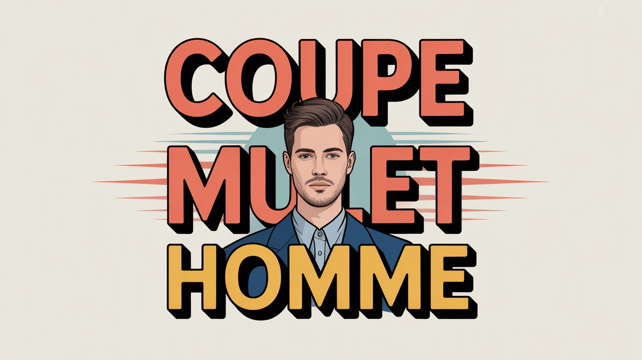 Illustration coupe mulet homme 2024 stylisée