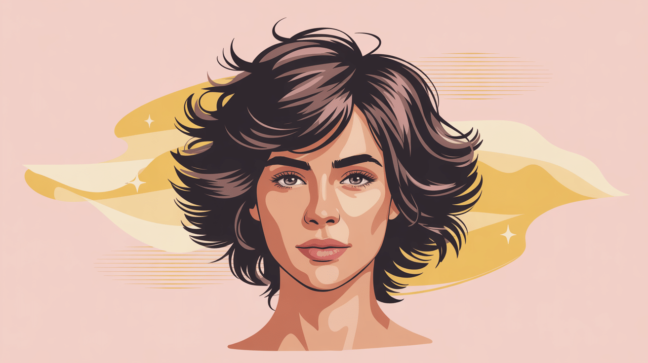 illustration coupe shaggy mi long moderne