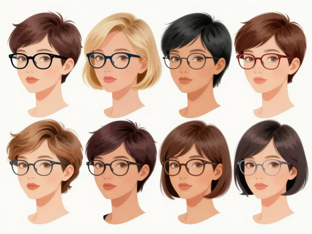 coupes courtes et carrés coupe de cheveux femme 50 ans avec lunettes, différents styles modernes