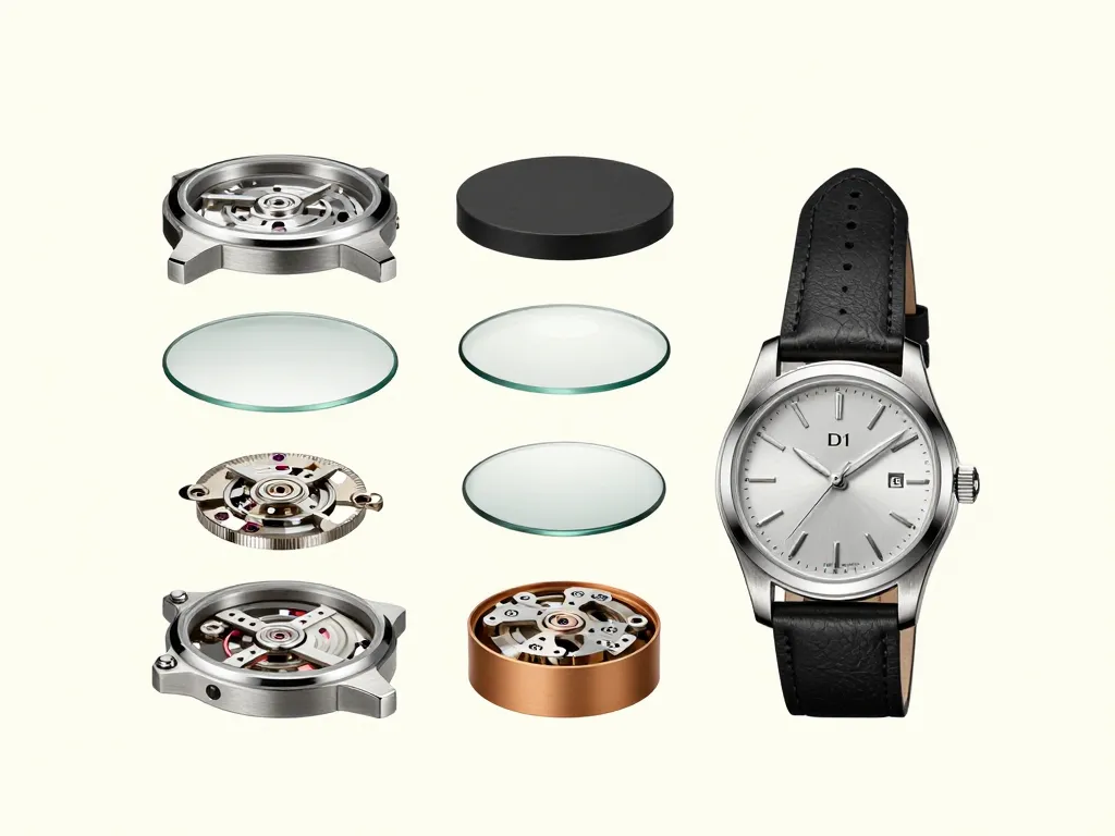 Schéma concept montre d1 milano composants