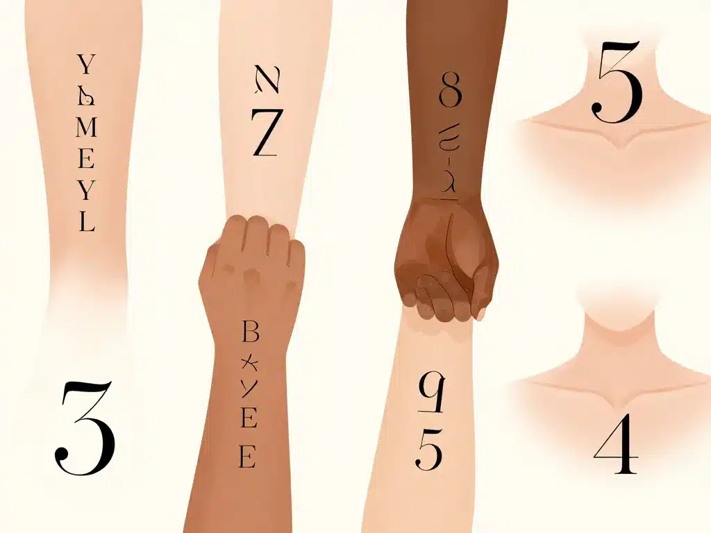 dates tatouage différents styles sur corps