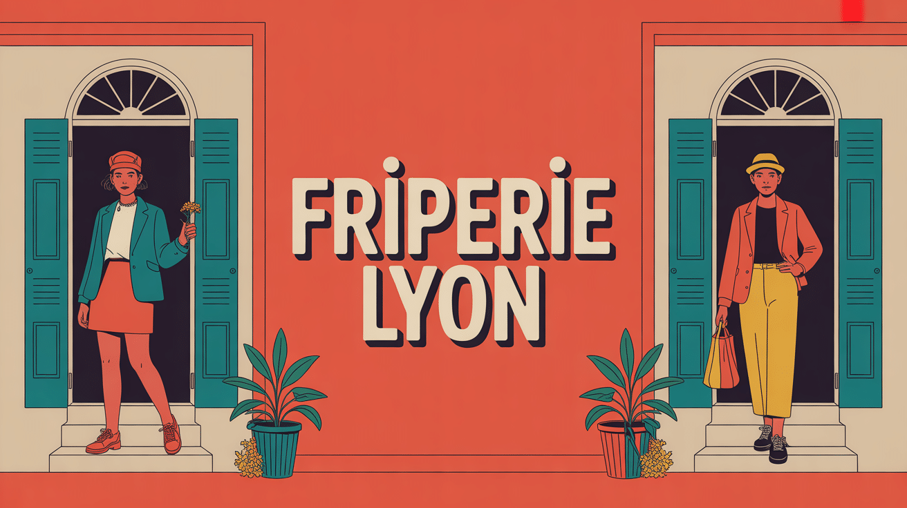 illustration friperie lyon, vêtements vintage et style urbain