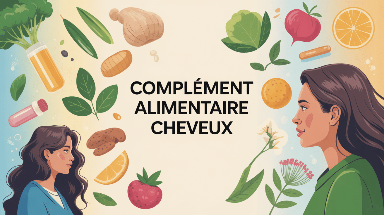 Illustration moderne meilleur complément alimentaire cheveux