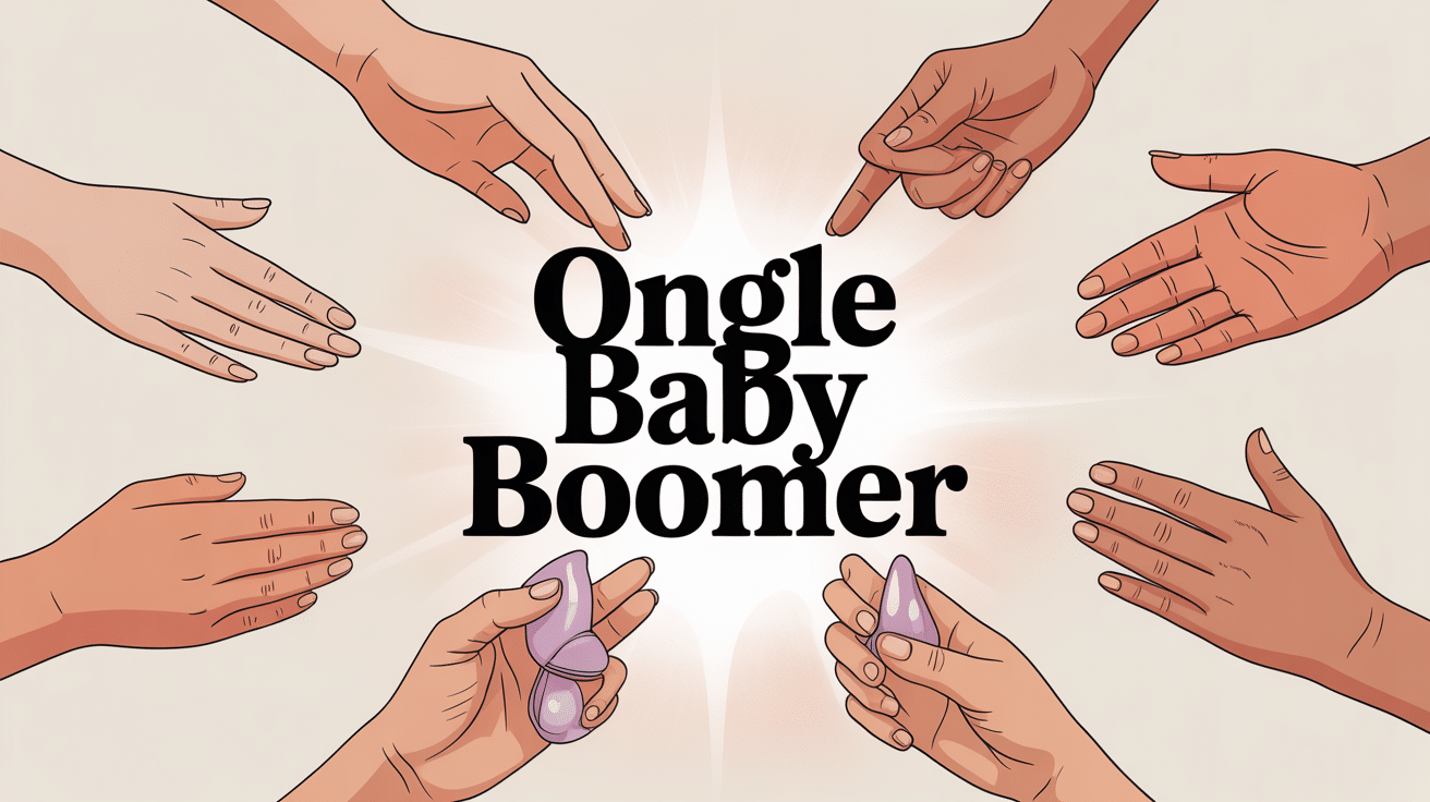 Mains avec ongle baby boomer dégradé nude-blanc