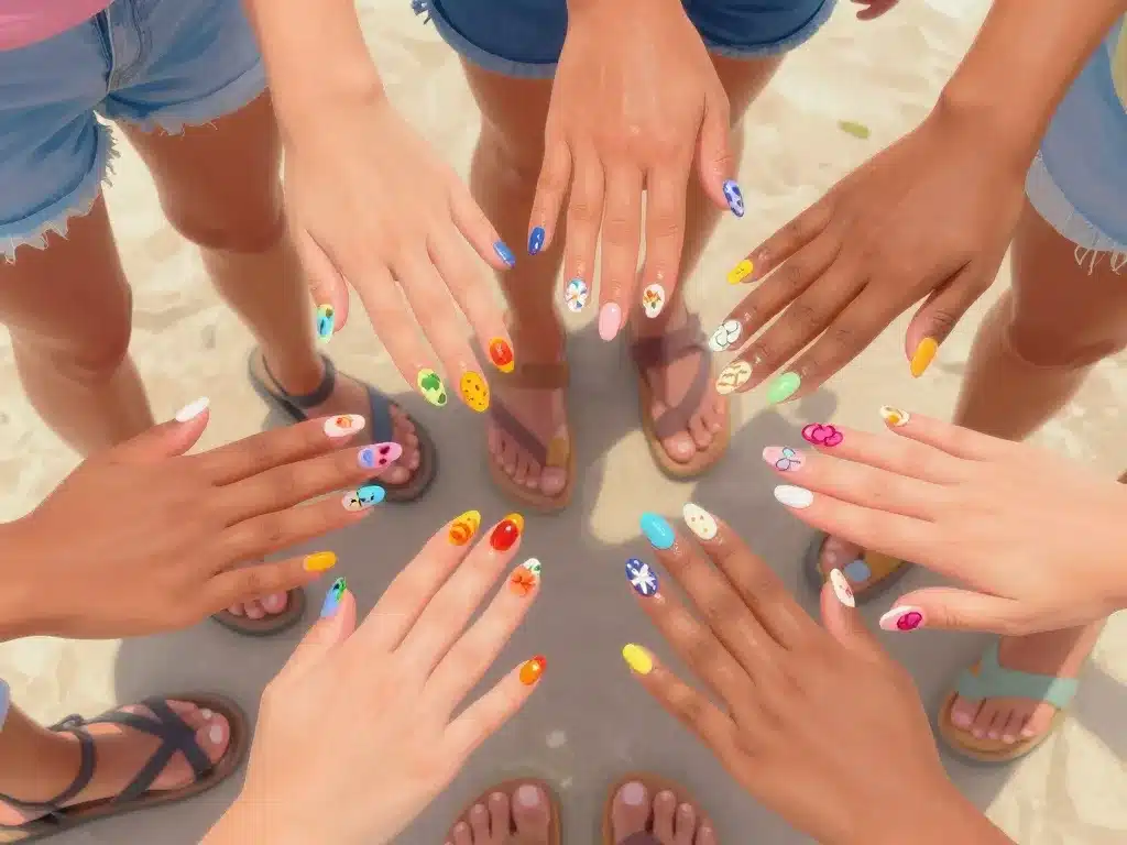 ongle ete mains pieds nail art été