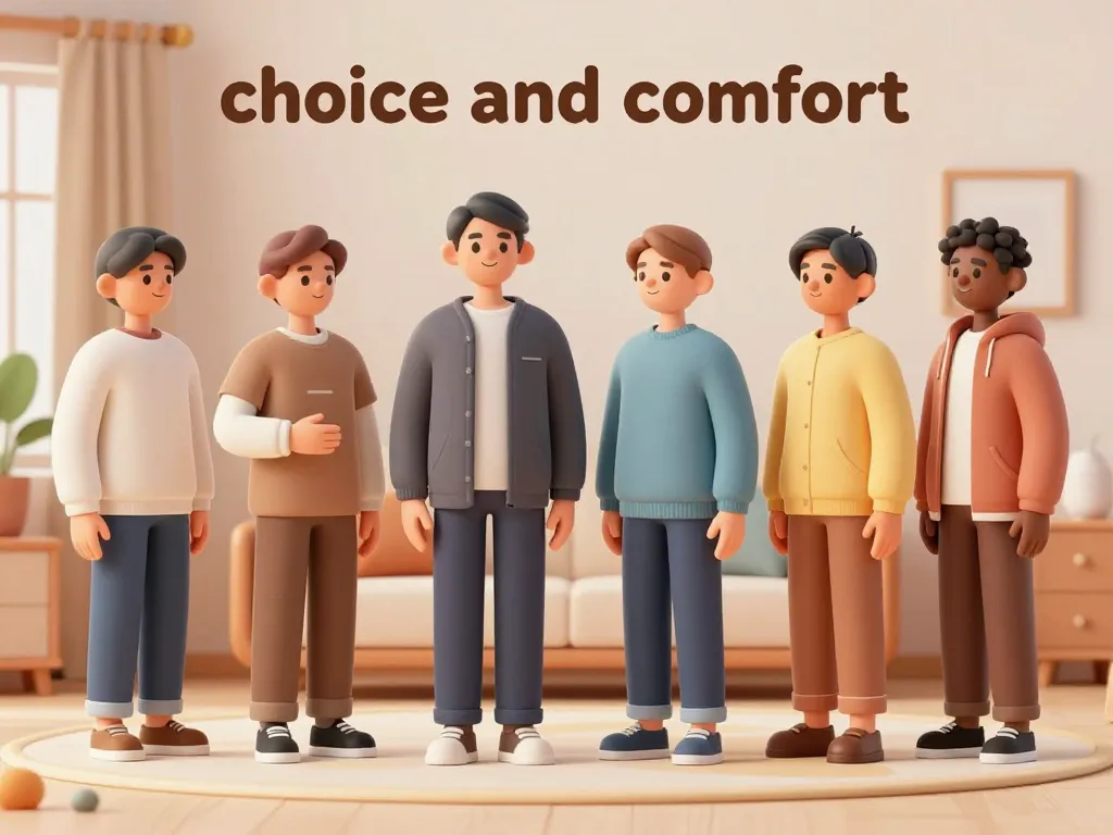 Hommes essayant pilou pilou homme différentes coupes