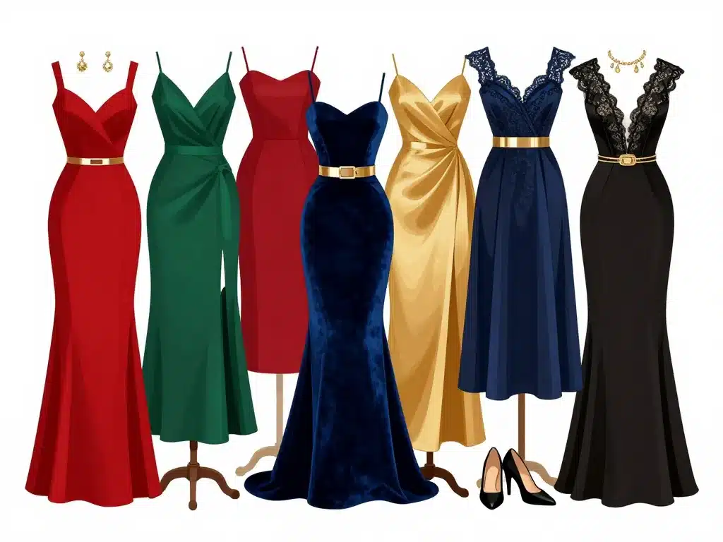robe de noel femme accessoires fêtes couleurs