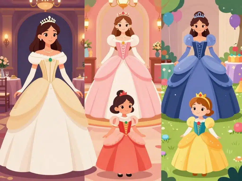 Trois robes de princesse pour mariage bal anniversaire