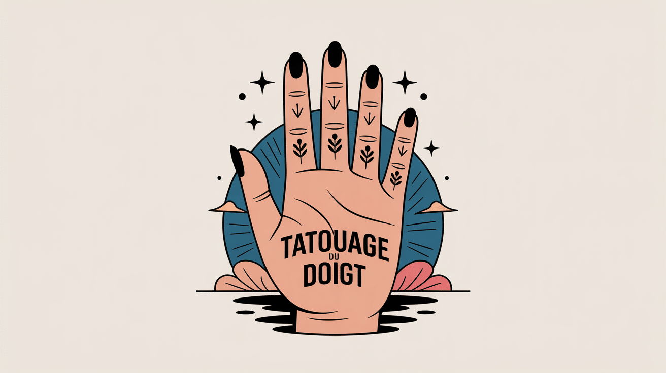 illustration moderne tatouage du doigt minimaliste