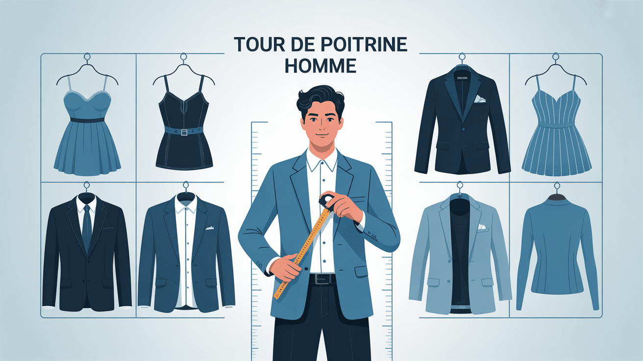 illustration guide tour de poitrine homme