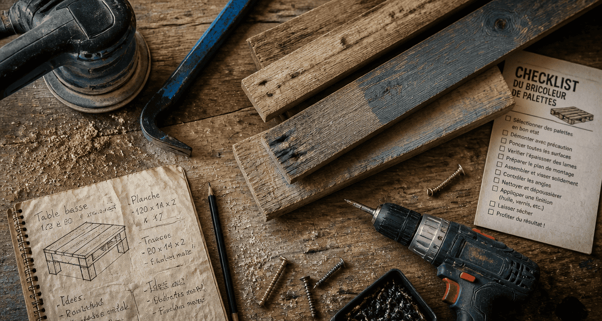 fabriquer meuble palette outils atelier