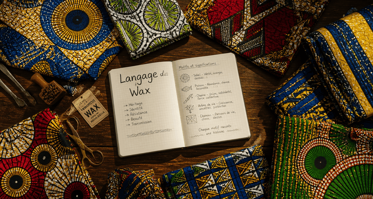 motifs wax authentiques sur table en bois