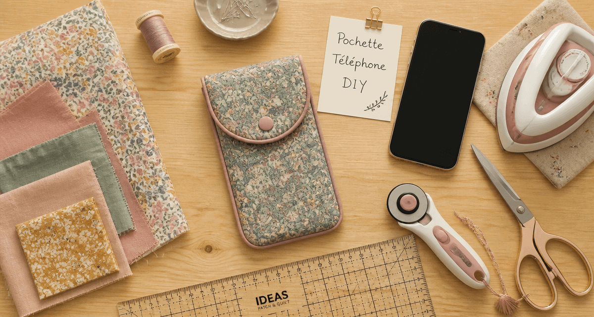 tuto pochette en tissu pour téléphone portable matériel couture