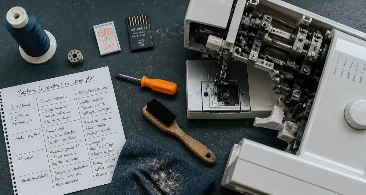 problème machine à coudre ne coud pas vue atelier