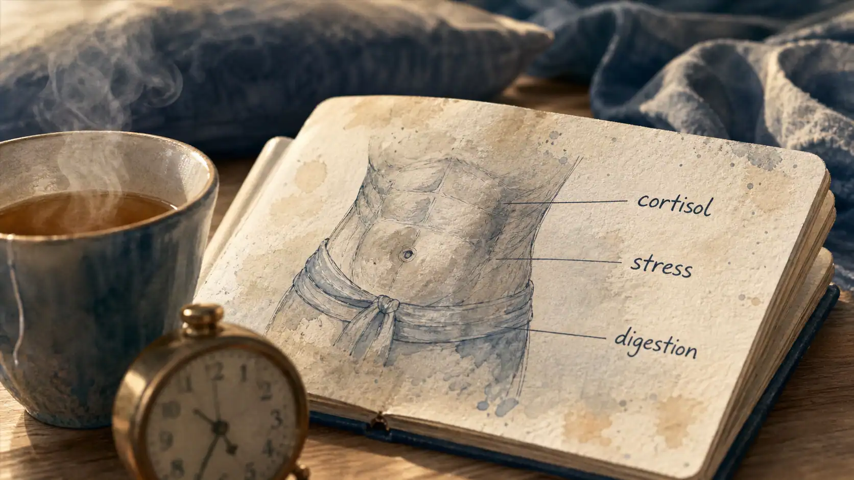 Taux de cortisol eleve et ventre gonfle : signes pour distinguer stress et ballonnements