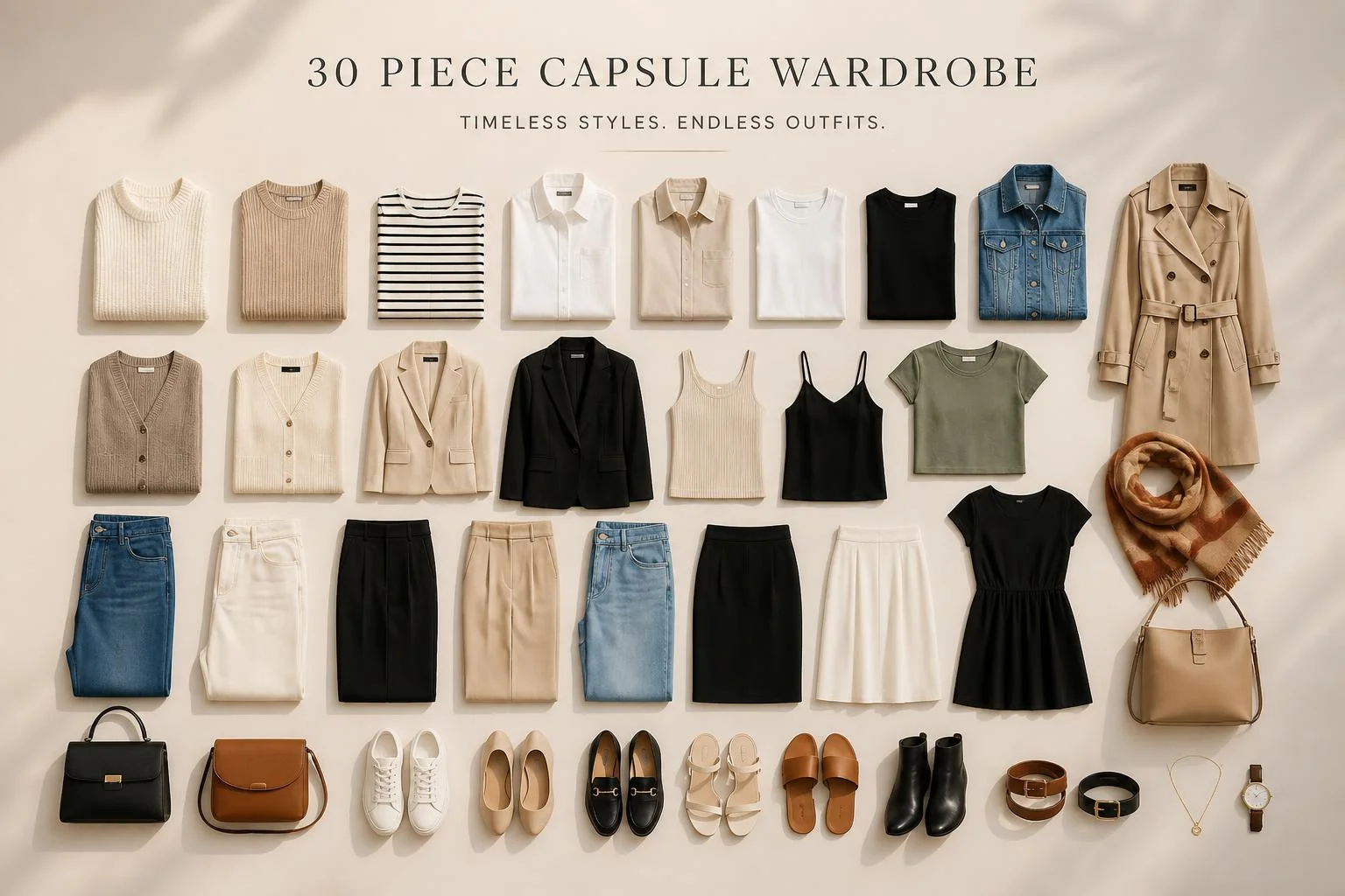 Garde-robe capsule : 30 pièces par saison pour tous jours