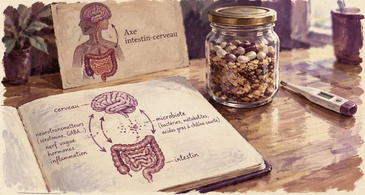 Qu est ce que la serotonine : schéma cerveau-intestin et humeur